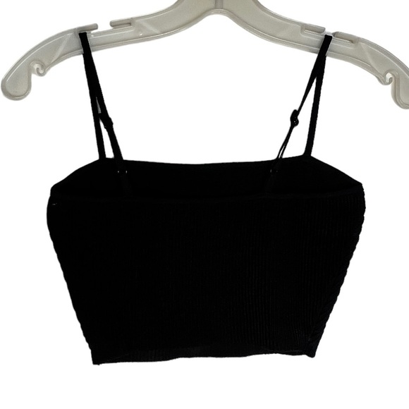 Babaton Ribbed Black Cropped Camisole Top - Picture 4 of 6